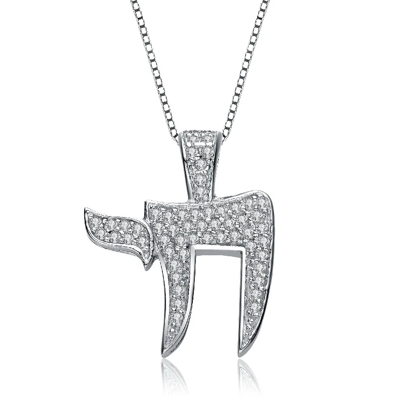 Sterling Silver Cubic Zirconia Symbol Pendant