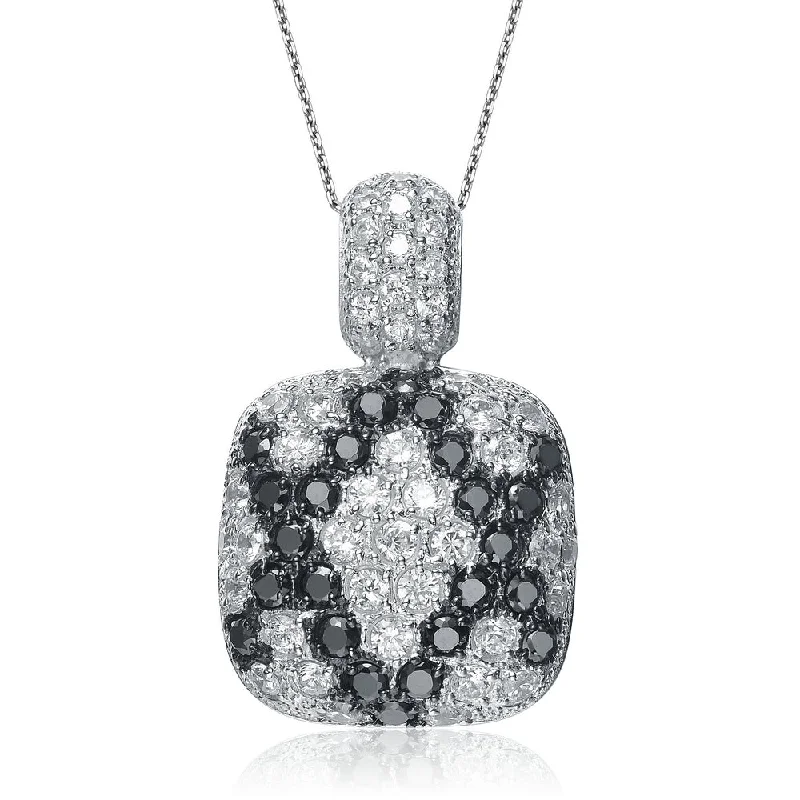 Anne Black Cubic Zirconia  X Pendant