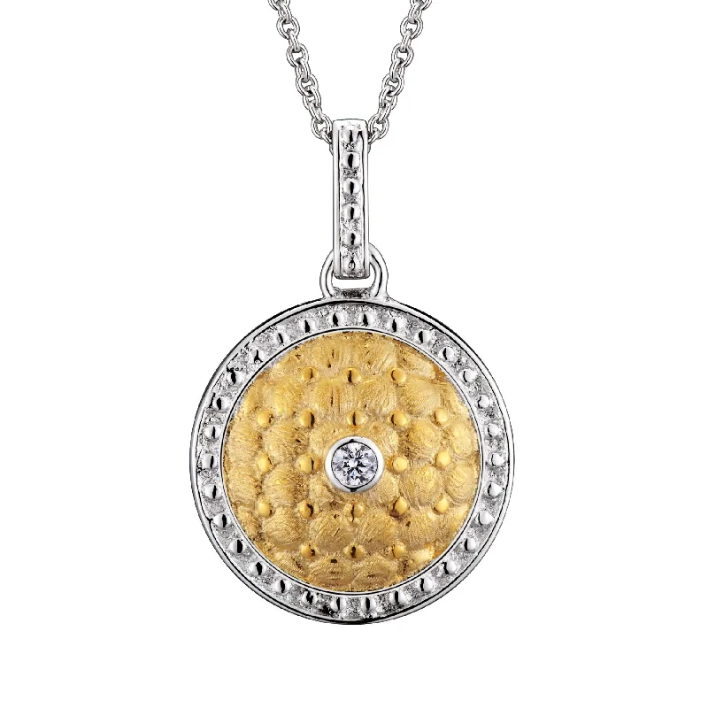 Corinne Zirconia Gold-Plated Round Pendant