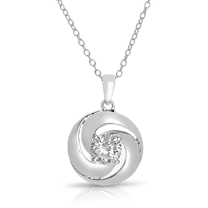 Sterling Silver White Cubic Zirconia Pendant