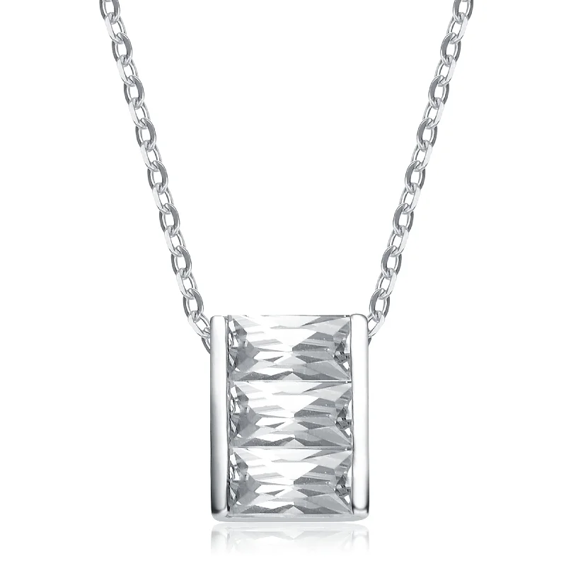 Sterling Silver White Cubic Zirconia Pendant