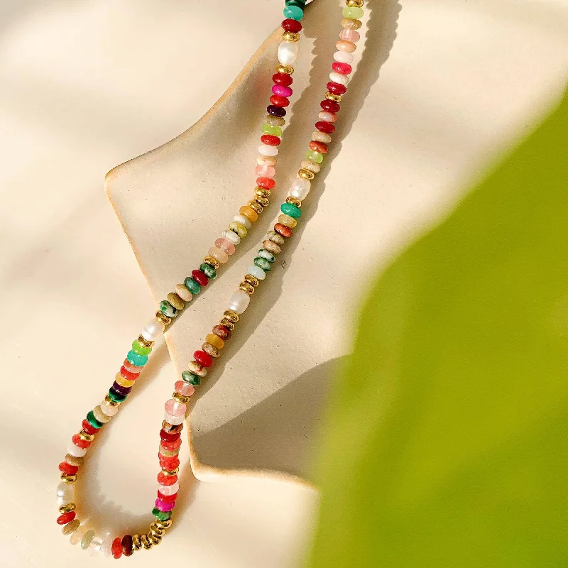 Sunny Non-Tarnish Boho Color Beaded Necklace