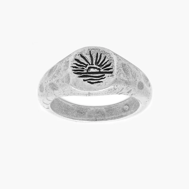 The Rising Sun Silver Signet Ring