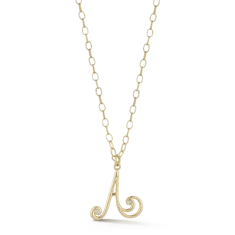 Wave Initial Necklace