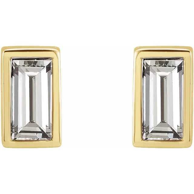 14K Gold 1/5 CTW Diamond Bezel-Set Earrings