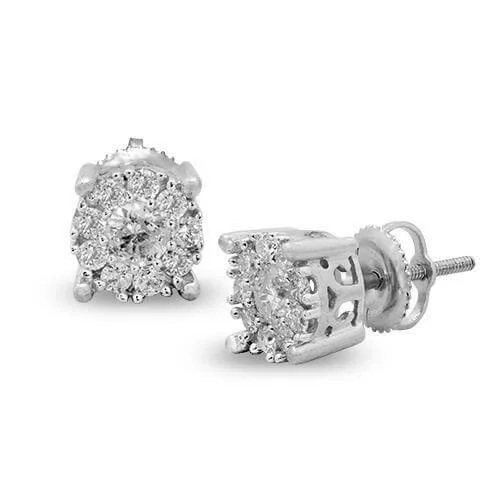 14KW 0.75CTW DIAMOND FLEUR STUDS