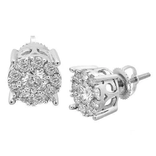 14KW 1.50CTW DIAMOND FLEUR STUDS