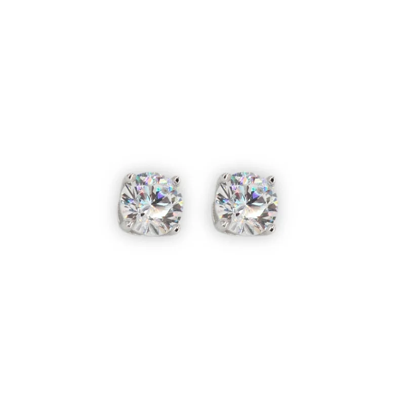 Silver and 5mm CZ Stud Earrlings