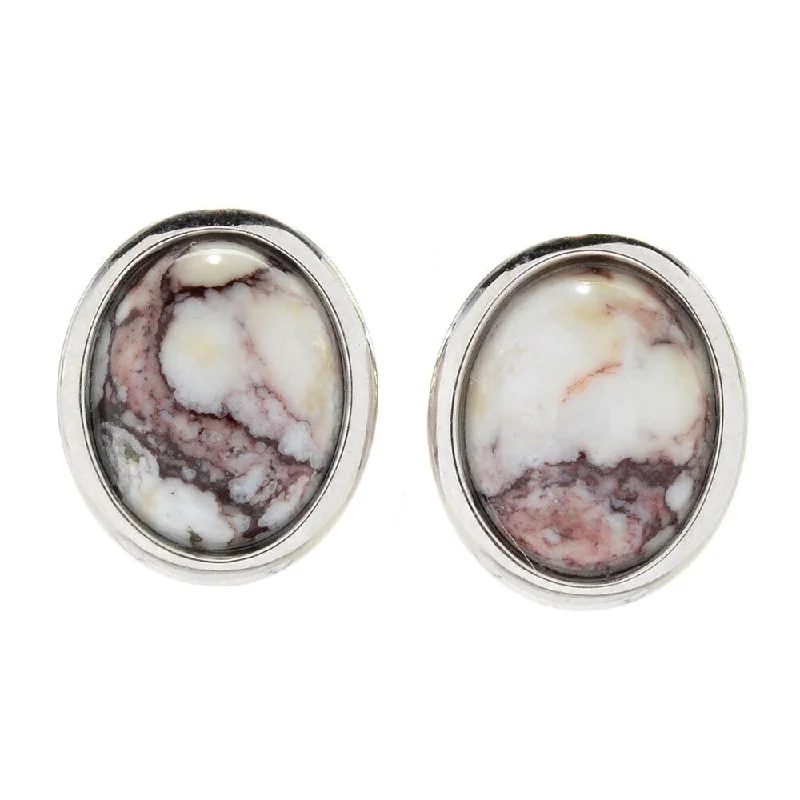 Sterling Silver 10 x 8mm Oval Wild Horse Stud Earrings