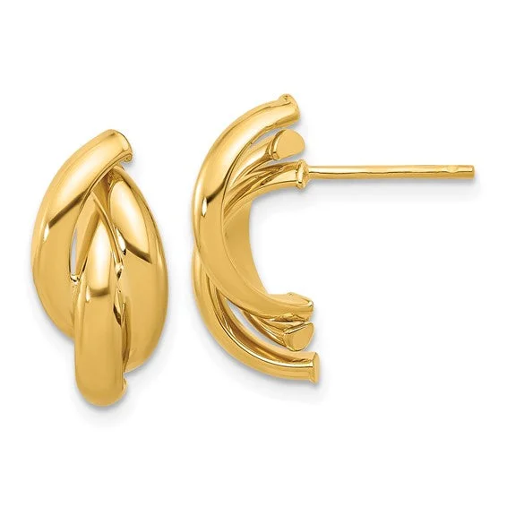 14k Polished Twisted Post Earrings