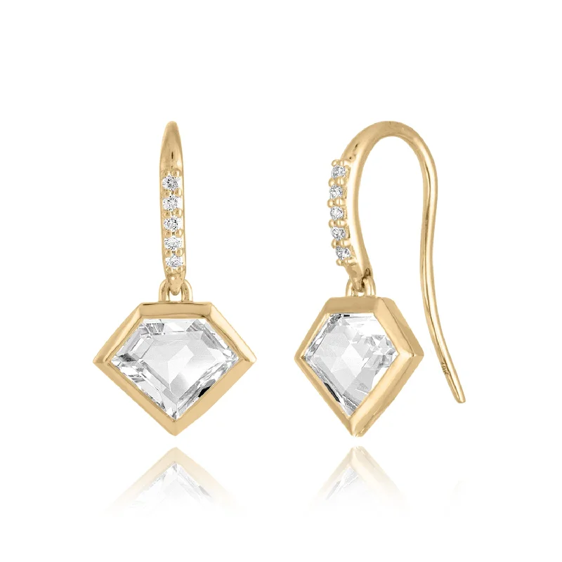 18K Gold Short Story Drop Earrings