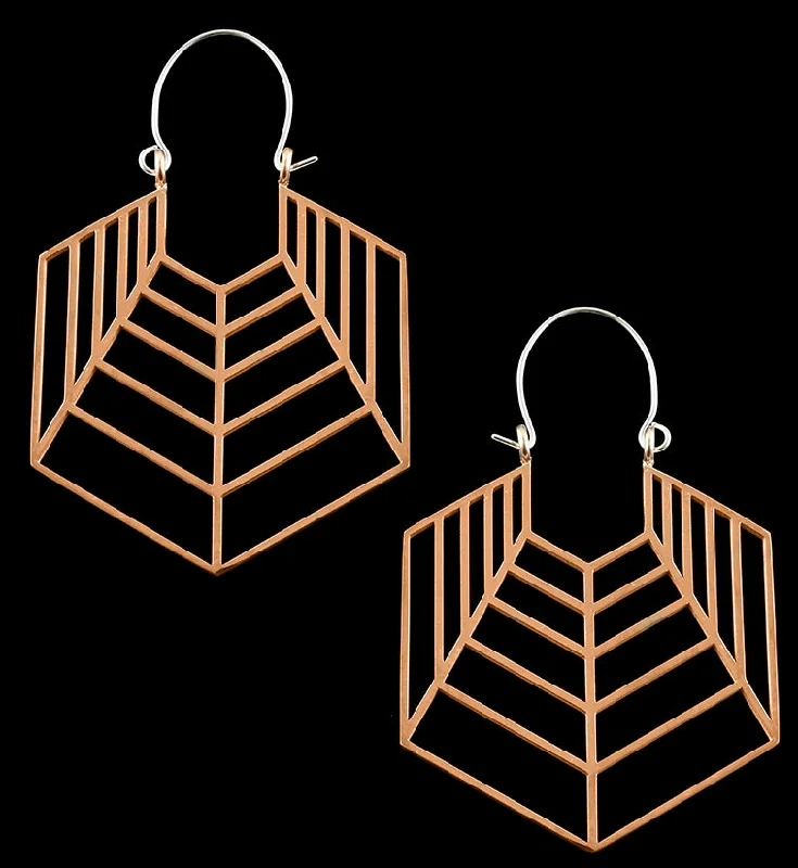 20G Rose Gold Oblique Hangers - Earrings