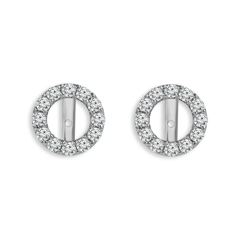 14K White Gold 1ctw Diamond Earring Jackets