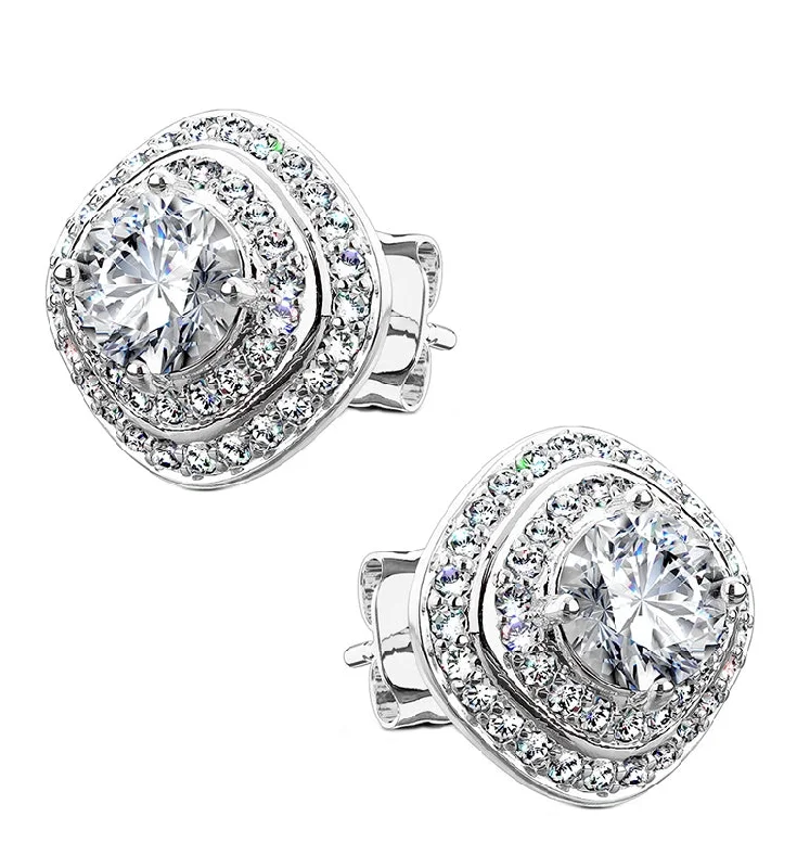 Grade CZ Sterling Silver Earrings