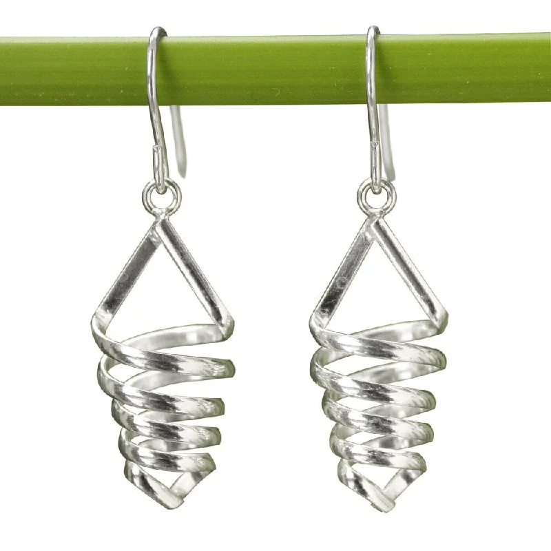 Handmade Sterling Silver 'Love Tornado' Earrings (Thailand)