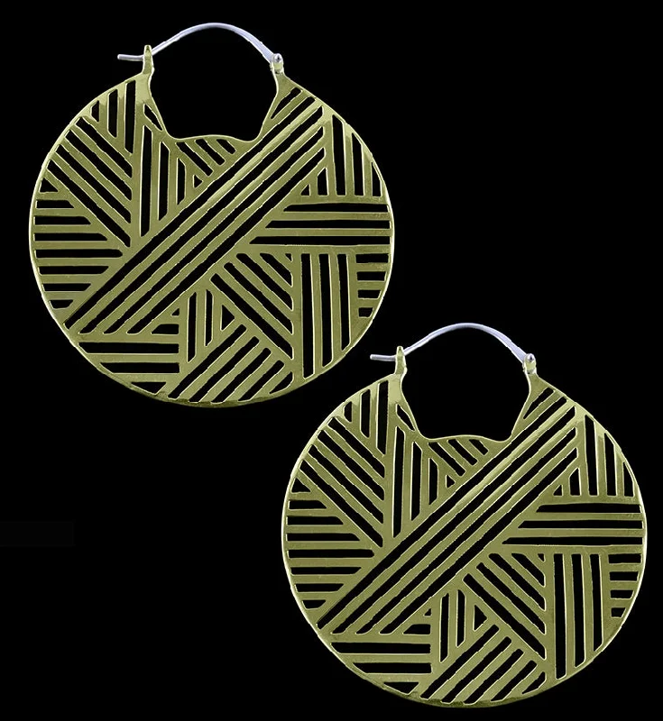 Haphazard Brass Earrings - Weights