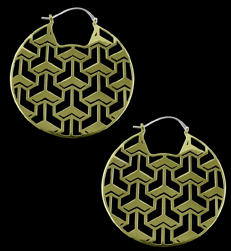 Isometric Brass Earrings - Weights