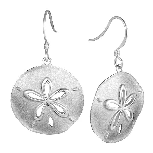 Medium Sterling Silver Sand Dollar Earrings