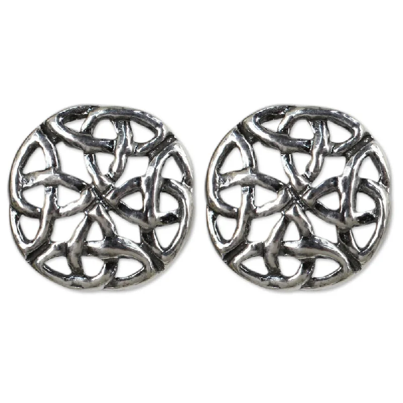 NOVICA Handmade Sterling Silver Intertwined Earrings (Thailand)