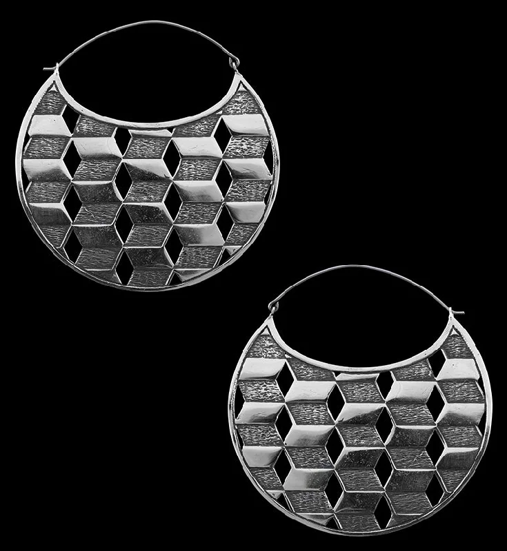 Silver Chamber Titanium Hangers - Earrings