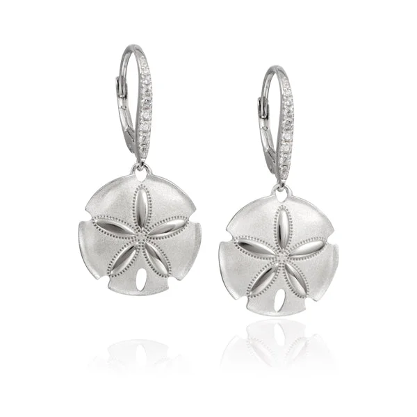 Sterling Silver Sand Dollar Leverback Earrings