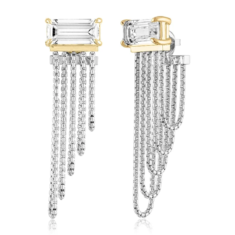 Sterling Silver with 18K BILLBOARD Chain Statement Earrings