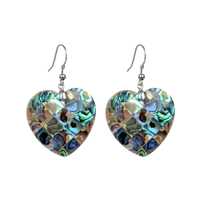 Sterling Silver with Abalone Shell Dangle Earrings